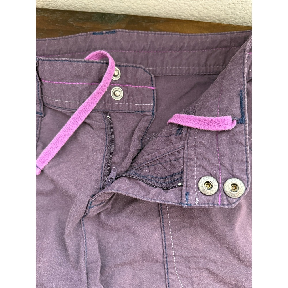 Title Nine Big B Purple Plum Outdoor Hiking Shorts Size 4 Multi-Pocket Ripstop - Picture 5 of 9
